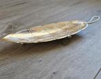 Vintage Quist verzilverde bladvormige schaal 25x7.5 cm, Overige materialen, Schaal, Ophalen of Verzenden, Zo goed als nieuw