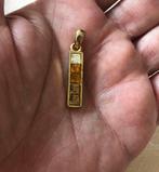 Vintage goudkleur ketting hanger met steentjes, Verzenden, Gebruikt, Goud, Overige materialen