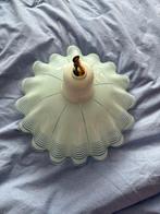 Vintage Glazen Lamp uit de Jaren 80, Gebruikt, 25 tot 50 cm, Wit, Rond