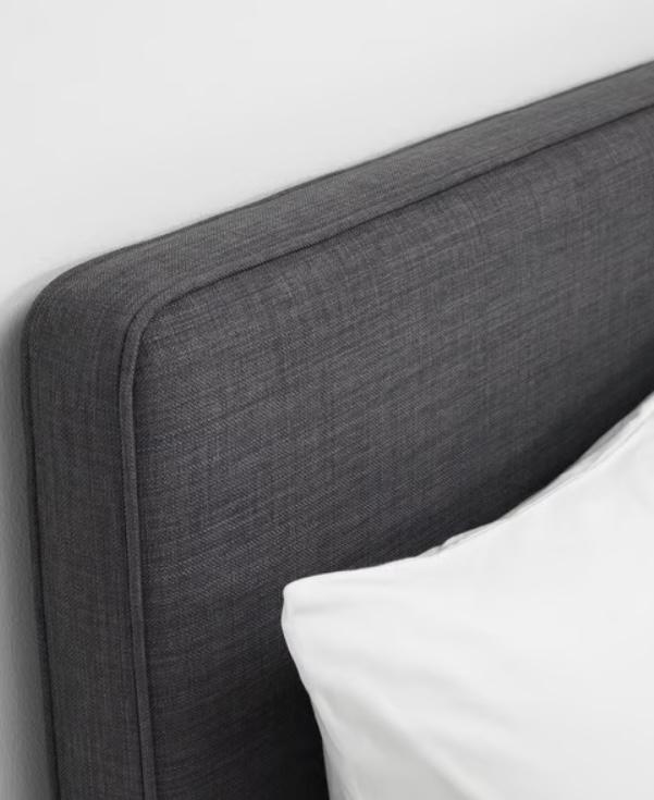 Dunvik Ikea boxspring HOES donkergrijs 180x200, Huis en Inrichting, Slaapkamer | Boxsprings, Zo goed als nieuw, 180 cm, Tweepersoons