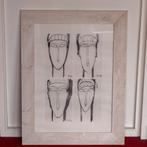 Schilderij - wit houten lijst, Ophalen, Gebruikt, 75 cm of meer, 50 tot 75 cm