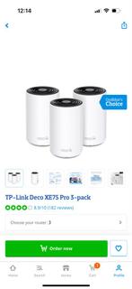 TP-Link Deco XE75 Pro 3-pack Mesh WiFi Router, Ophalen of Verzenden, Zo goed als nieuw, Router