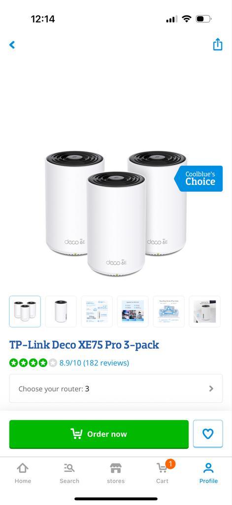 TP-Link Deco XE75 Pro 3-pack Mesh WiFi Router, Computers en Software, Routers en Modems, Zo goed als nieuw, Router, Ophalen of Verzenden