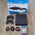 Ps4 Slim 1 TB met originele doos, 1 spel, 2 controllers, Ophalen, Met 2 controllers, 1 TB, Slim