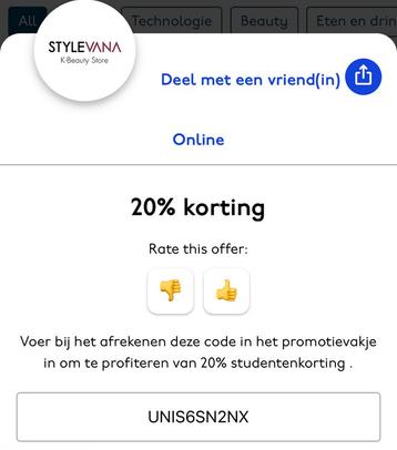 20% korting Stylevana - Direct online te gebruiken! beschikbaar voor biedingen