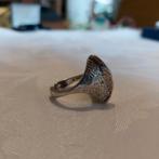 Zilveren brutalist ring, Ophalen of Verzenden, Zo goed als nieuw, Dame, Zilver
