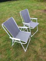Grijze tuinstoelen (2 stuks), Ophalen, Gebruikt, Kunststof, Inklapbaar