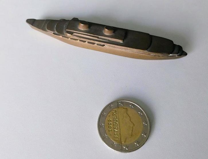 Roodkoperen model van de Willem Ruys., Verzamelen, Scheepvaart, Zo goed als nieuw, Schaalmodel, Ophalen of Verzenden