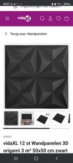 Wandpanelen 50x50cm 3D origami vida xl 12m2, Ophalen, Minder dan 10 m², Zwart