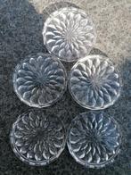 5 kristallen glazen onderzetters puntgaaf, Antiek en Kunst, Ophalen of Verzenden