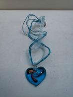 Ketting met blauw glazen hart, Ophalen of Verzenden, Nieuw, Blauw