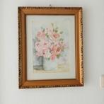 Schilderij met bloemen, Huis en Inrichting, Woonaccessoires | Schilderijen, Tekeningen en Foto's, Minder dan 50 cm, Minder dan 50 cm