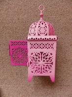 roze windlicht metaal oosters, Huis en Inrichting, Woonaccessoires | Kandelaars en Kaarsen, Overige kleuren, 25 tot 50 cm, Ophalen of Verzenden