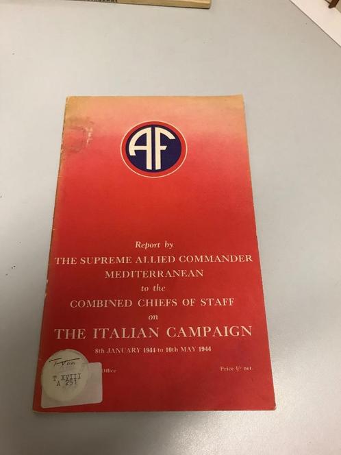 Report on the Italian Campaign, Boeken, Oorlog en Militair, Gelezen, Tweede Wereldoorlog, Ophalen of Verzenden