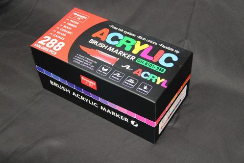 Guangna Acryl brush markers set 288 Stuks, Hobby en Vrije tijd, Tekenen, Nieuw, Potlood of Stift, Verzenden