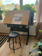 Yaheetech Drawing Board Table | Tekentafel, Huis en Inrichting, Bureaus, Ophalen, In hoogte verstelbaar, Gebruikt, Bureau