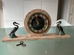 Art Deco Marmeren Pendule (klok) met Reigers - Jaren '30, Antiek en Kunst, Antiek | Klokken, Ophalen of Verzenden