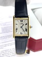 Must de Cartier Tank Large Quartz White Roman Dial 1615, Overige materialen, Leer, Cartier, Parijs