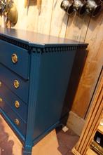 Blauwe ladenkast brocante, Ophalen, Gebruikt, Eikenhout, 50 tot 100 cm