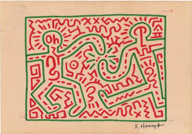 Keith Haring Artwork, Antiek en Kunst, Kunst | Schilderijen | Modern, Ophalen of Verzenden