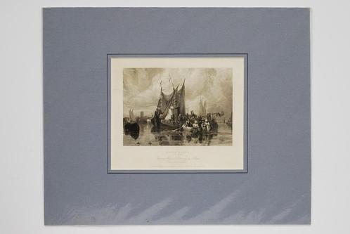 River Dorte / Rivier de Dordt - Antieke illustratie (1836), Verzamelen, Foto's en Prenten, Zo goed als nieuw, Voor 1940, Verzenden