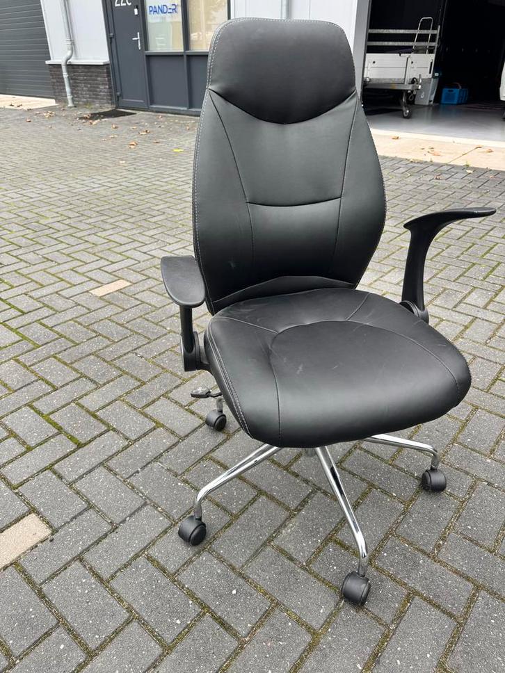 Bureaustoel Sky Leder - Comfortabel & Stijlvol, Huis en Inrichting, Bureaustoelen, Gebruikt, Bureaustoel, Zwart, Ergonomisch, Ophalen