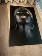 Glazen schilderij met gouden accenten, Huis en Inrichting, Woonaccessoires | Schilderijen, Tekeningen en Foto's, Ophalen of Verzenden