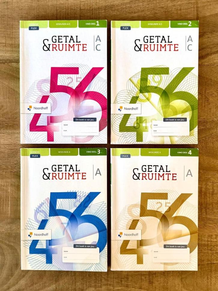 Getal & Ruimte VWO A/C Deel 1, 2, 3, 4 + Uitwerkingen. Ed 12, Boeken, Schoolboeken, Zo goed als nieuw, Wiskunde A, VWO, Ophalen of Verzenden