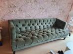 Velvet olijf/ groene bank, Huis en Inrichting, Ophalen, Gebruikt, Driepersoons, 75 tot 100 cm