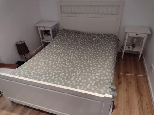 Hemnes Ikea bed, wit gebeitst, 140x200cm, Huis en Inrichting, Slaapkamer | Bedden, Gebruikt, Tweepersoons, 140 cm, 200 cm, Hout