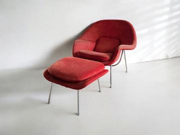 Knoll Womb chair origineel Eero Saarinen + Ottoman Velvet  beschikbaar voor biedingen