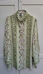 Vintage blouse, maat 42/44 - XL/XXL - groen - bloemen- 90's, Maat 38/40 (M), ,, Ophalen of Verzenden, Vintage