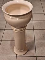 Aardewerk  Zuil met bloempot roomwit/ivoor., Tuin en Terras, Bloempotten, Ophalen, Rond, Binnen, Zo goed als nieuw