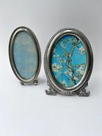 Vintage set van 2 alpaca ovale fotolijstjes, Ophalen of Verzenden