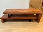Tv meubel acaiahout massief, Ophalen, 100 tot 150 cm, Zo goed als nieuw, Minder dan 100 cm