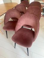 Eetkamerstoel Novi Roze fluweel | Karwei | 6 stuks, Ophalen, Gebruikt, Overige kleuren, Stof
