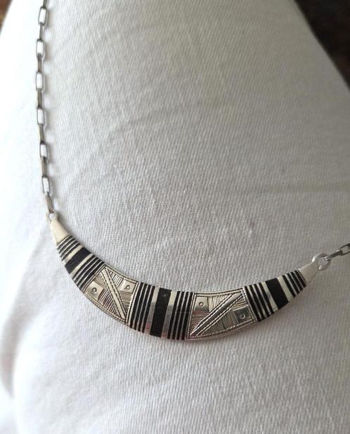 Zilveren (925) TOUAREG ketting collier | NIGER | Ebbenhout, Sieraden, Tassen en Uiterlijk, Kettingen, Zo goed als nieuw, Zilver