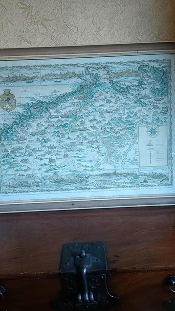 Ouderwetse Landkaart - Antieke Kaart beschikbaar voor biedingen