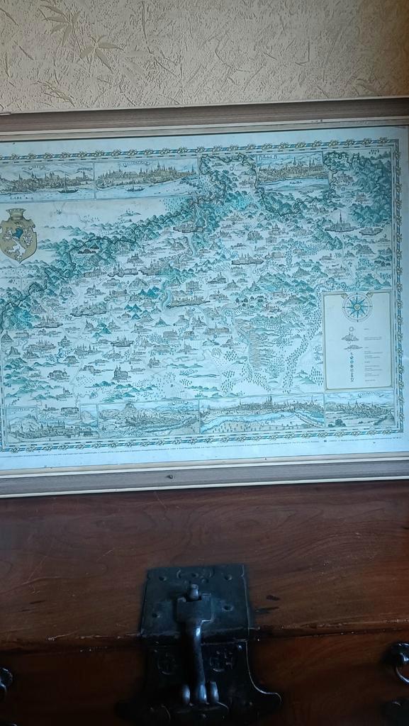 Ouderwetse Landkaart - Antieke Kaart, Antiek en Kunst, Kunst | Litho's en Zeefdrukken, Ophalen of Verzenden