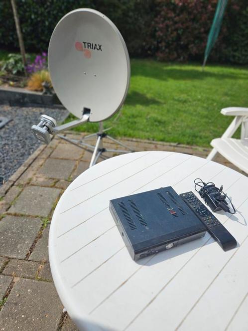 Satellietschotel met ontvanger, Caravans en Kamperen, Kampeeraccessoires, Gebruikt, Ophalen
