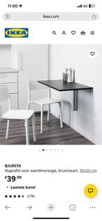 Ikea bjursta 6 stuks klaptafel 90/50, Ophalen, Gebruikt, Eenpersoons, 90 cm