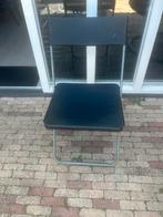 6 Zwarte Klapstoelen, Ophalen, Gebruikt, Zwart, Metaal