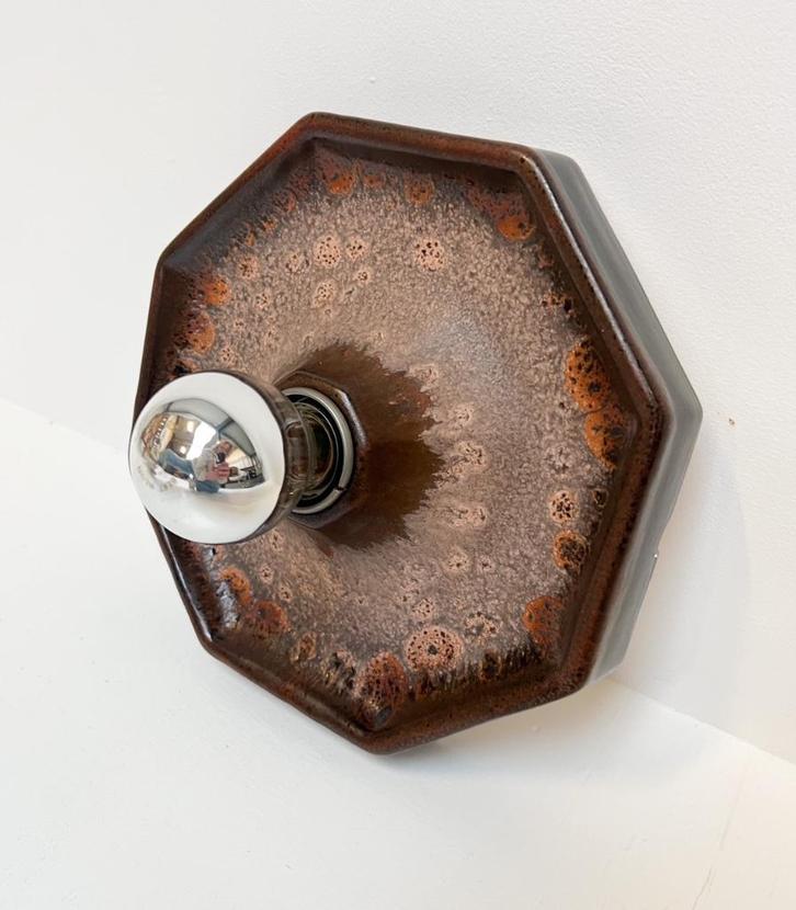 Keramieken wandlamp van Hustadt Leuchten, 1970's, Huis en Inrichting, Lampen | Wandlampen, Gebruikt, Overige materialen, Ophalen of Verzenden