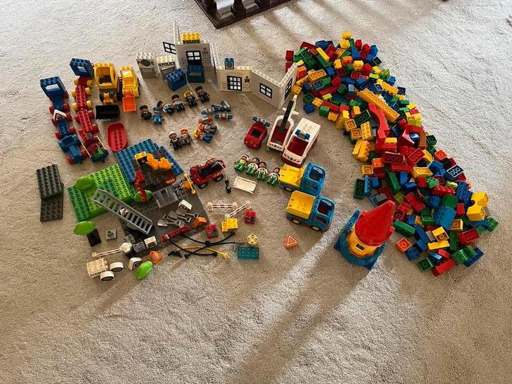 Grote Duplo Set: Treinen, Constructie, Politie & Meer!, Kinderen en Baby's, Speelgoed | Duplo en Lego, Gebruikt, Duplo, Losse stenen