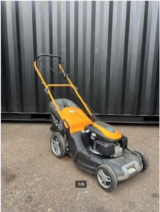 Stiga Combi 55 SVQ loopmaaier, Tuin en Terras, Grasmaaiers, Gebruikt, Benzine-grasmaaier, 50 cm of meer, Cirkelmaaier, Opvangzak