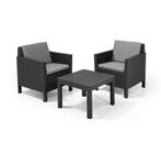 Tuinset 2 stoelen + 1 tafel + 2 zitkussens + 2 rugkussens, Ophalen, Zo goed als nieuw, 2 zitplaatsen