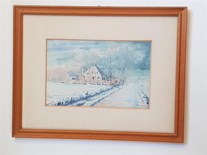 Frits de Nooyer, winterlandschap, prent, Antiek en Kunst, Kunst | Overige Kunst, Ophalen of Verzenden
