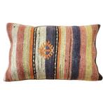 Vintage kelim kussen 40x60 blauw oranje rood, Yazgibi, Nieuw, Info@yazgibi.nl, Vlindermeent 41 Hilversum