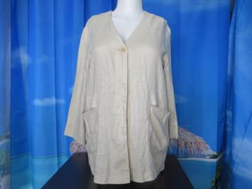 Beige linnen blouse jasje mt 42 =46 /48 oto 61cm van Wille beschikbaar voor biedingen
