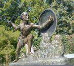 Art deco strijder van MARCEL BOURAINE samac spelter, Ophalen of Verzenden